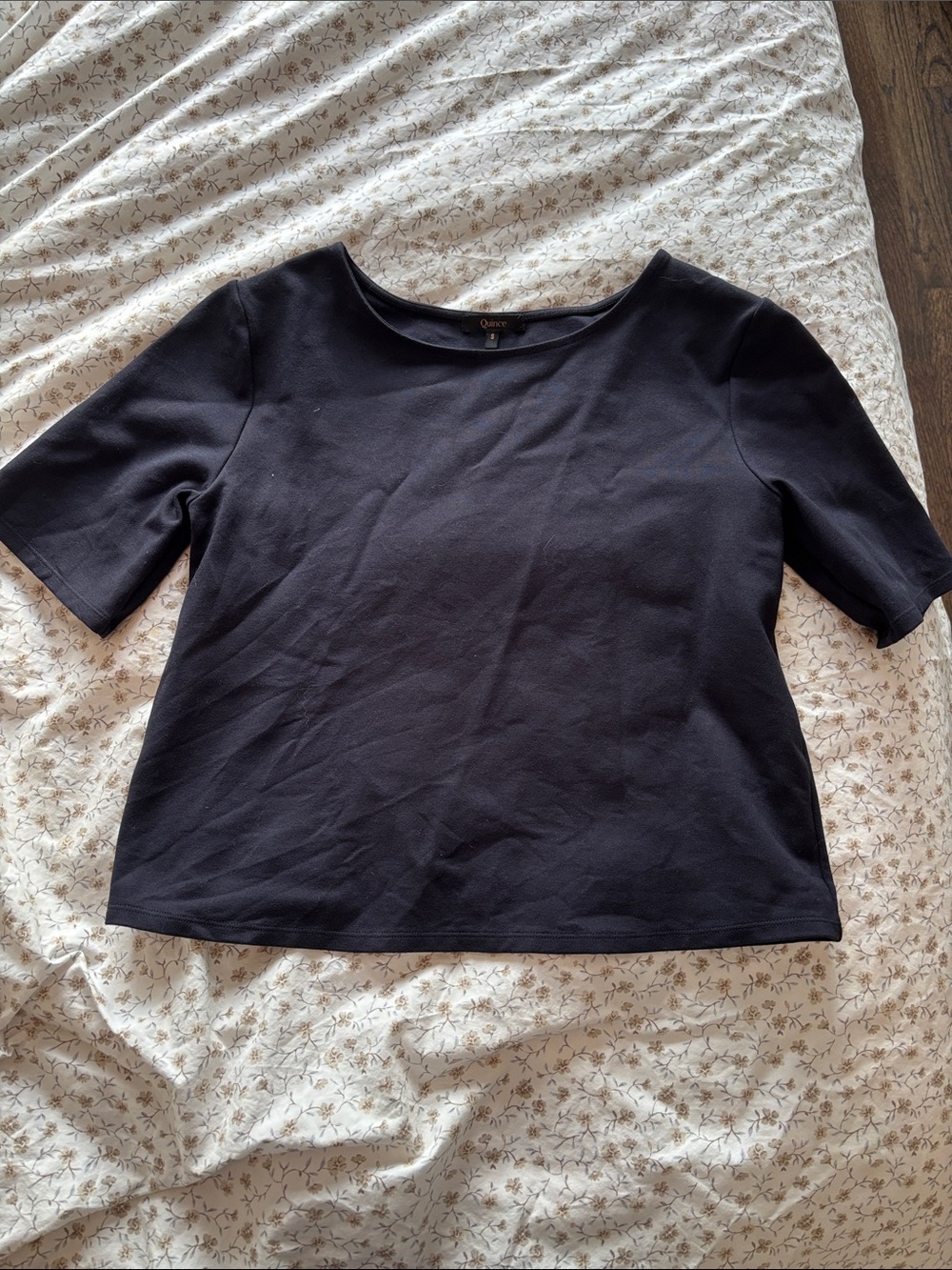 Quince Ultra-Stretch Ponte Short Sleeve Top